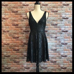 Free People Dresses - Free People Metallic Lace Fit N Flare Mini Dress Free People Dresses - Free People Metallic Lace Fit N Flare Mini Dress